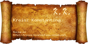 Kreisz Konstantina névjegykártya